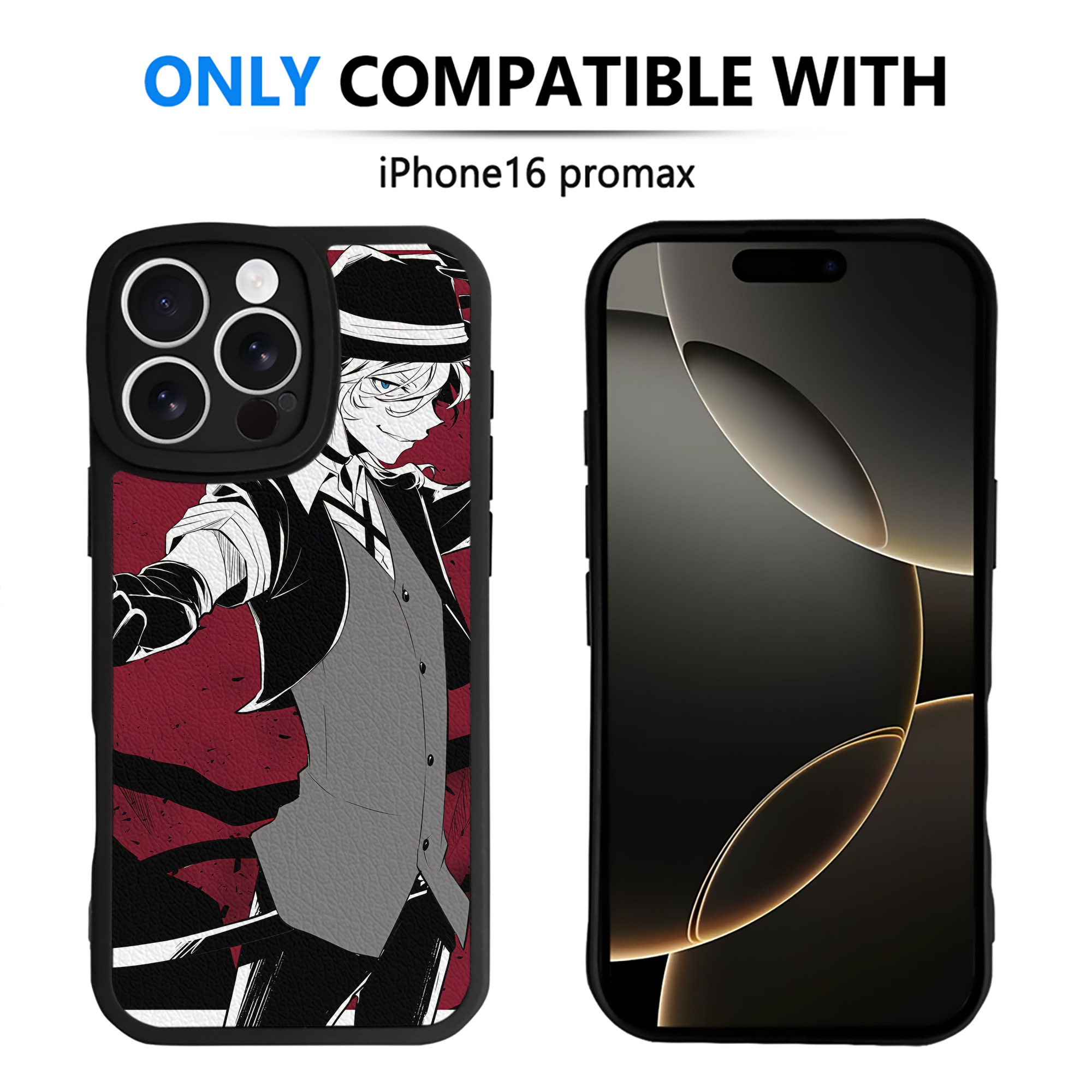 （画像用） 文豪ストレイドッグス Bungo Stray Dogs 【iPhone 16シリーズ対応】シリコンスマホケース（レザー調） 材質：シリコン